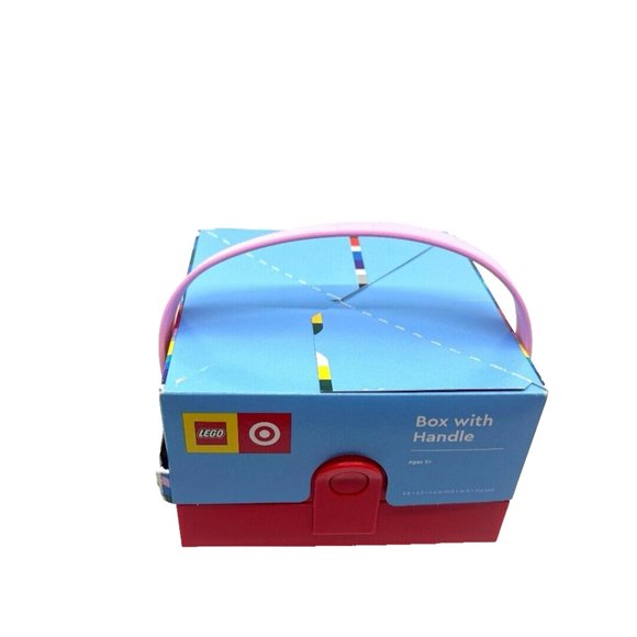 LEGO x Target Collab 4-Stud Red Stackable Brick Storage Box w/ Pink Handle) - Picture 4 of 11